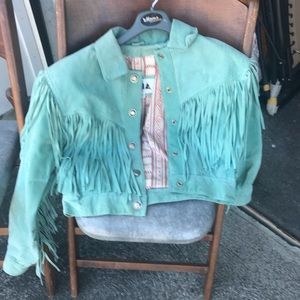 Vintage Wilson’s suede teal/green jacket